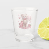 Niedlicher Valentinstag Teddybär Schnapsglas (Rückseite)