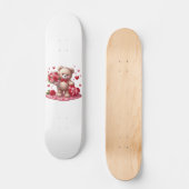 Niedlicher Valentinstag Teddybär Skateboard (Vorderseite)