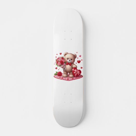 Niedlicher Valentinstag Teddybär Skateboard (Vorne)