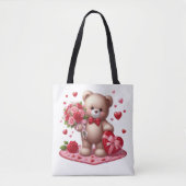 Niedlicher Valentinstag Teddybär Tasche (Vorderseite)