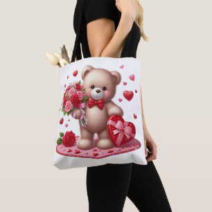 Niedlicher Valentinstag Teddybär Tasche