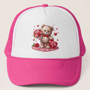 Niedlicher Valentinstag Teddybär Truckerkappe