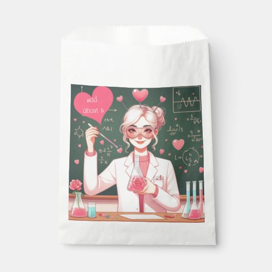 Niedlicher Valentinstag-Wissenschaftler Geschenktütchen (Vorderseite)