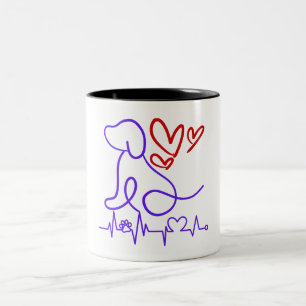 Niedlicher Valentinstag Zweifarbige Tasse
