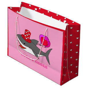 Niedlicher Valentintagshai Große Geschenktüte