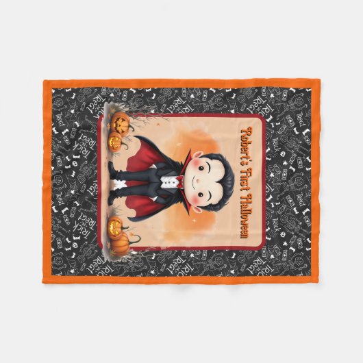 Niedlicher Vampir den Namen des Kindes oder das er Fleecedecke (Vorderseite (Horizontal))