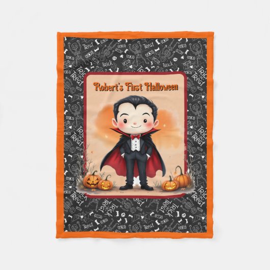 Niedlicher Vampir den Namen des Kindes oder das er Fleecedecke (Vorderseite)