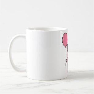Niedlicher Vampir mit rotem Ballon Kaffeetasse