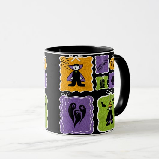 Niedlicher Vampir und HexenHalloween Tasse (VorderseiteRechts)