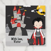 Niedlicher Vampire Boy Halloween Kinder Spooky Geb Geschenkanhänger (Rückseite)