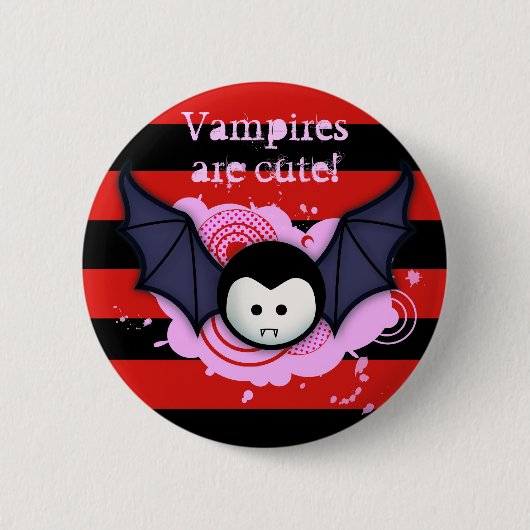 Niedlicher Vampire-Knopf Button (Vorderseite)