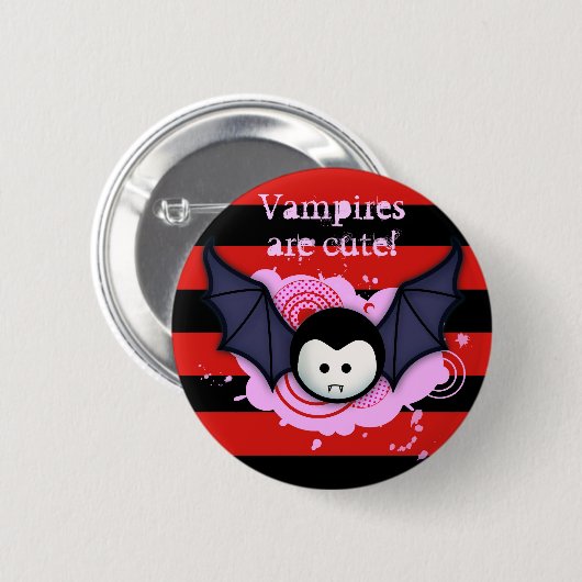 Niedlicher Vampire-Knopf Button (Vorne & Hinten)