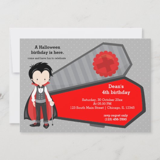 Niedlicher VampirGeburtstag Einladung (Vorderseite)