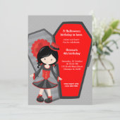 Niedlicher VampirGeburtstag Einladung (Stehend Vorderseite)