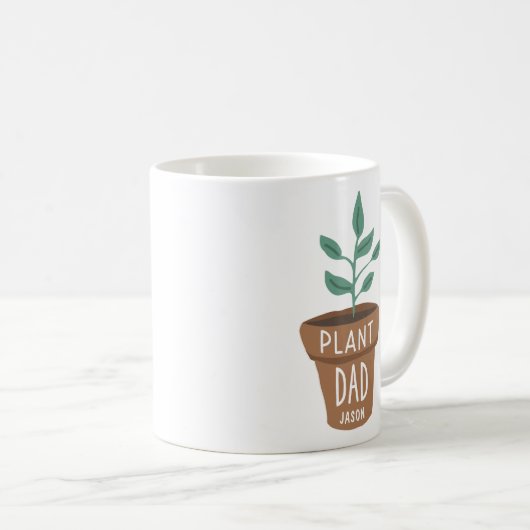 Niedlicher Vater für benutzerdefinierte Pflanze Kaffeetasse (VorderseiteRechts)