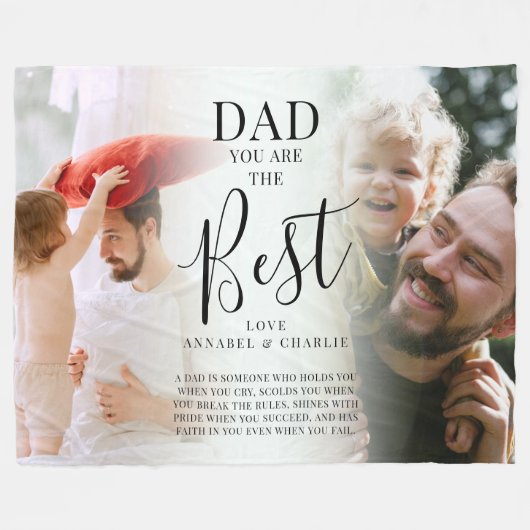 Niedlicher "VATER" Sie sind die besten Fotos Name Fleecedecke (Vorderseite (Horizontal))