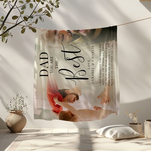 Niedlicher "VATER" Sie sind die besten Fotos Name Fleecedecke