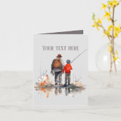 Niedlicher Vater Son fügt Text hinzu Karte (Gelbe Blume)