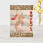 Niedlicher Vatertag Bester Vater je Bär Karte (Gelbe Blume)