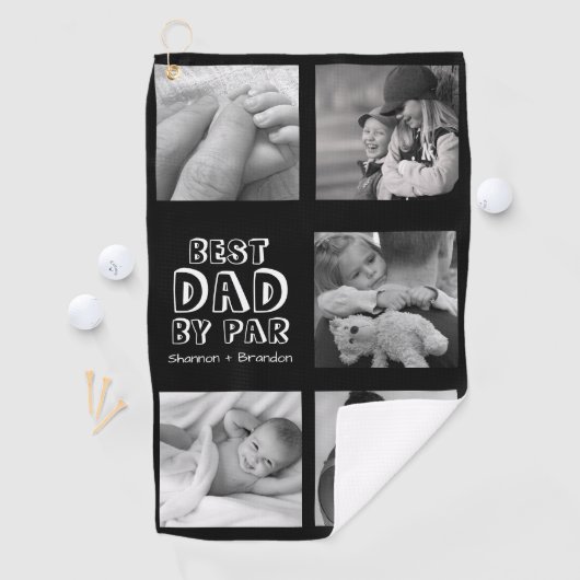 Niedlicher Vatertag Foto Collage Golf Handtuch (Insitu)