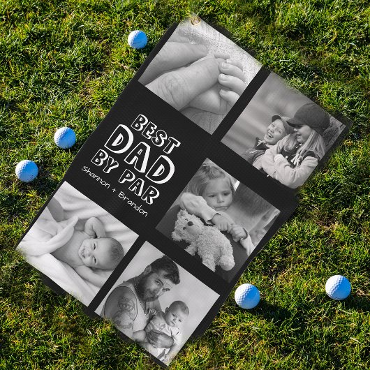 Niedlicher Vatertag Foto Collage Golf Handtuch