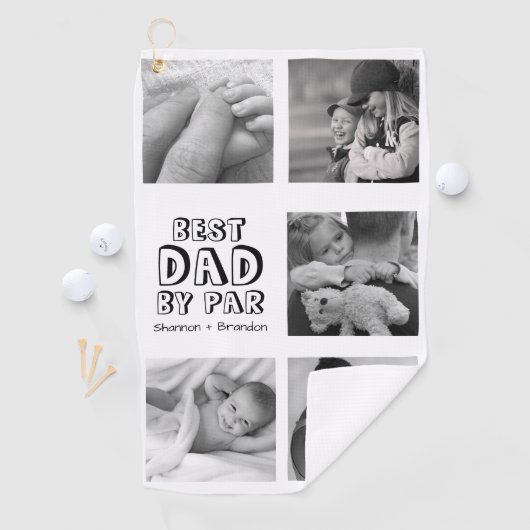 Niedlicher Vatertag Foto Collage Golf Handtuch (Insitu)