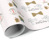 Niedlicher Vatertag Geschenkpapier (Rolleneckpunkt)