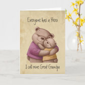 Niedlicher Vatertag Großvater mein Heldenbär Karte (Gelbe Blume)