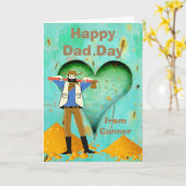 Niedlicher Vatertag mit Herz und Cowboy Karte (Gelbe Blume)