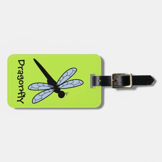 Niedlicher Vector Dragonfly (Grüner Hintergrund) Gepäckanhänger (Vorderseite horizontal)