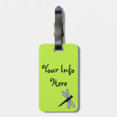 Niedlicher Vector Dragonfly (Grüner Hintergrund) Gepäckanhänger (Rückseite vertikal)