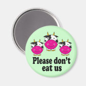 Niedlicher Veganer Kuhmagnet Magnet (Vorderseite/Rückseite)