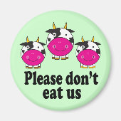 Niedlicher Veganer Kuhmagnet Magnet (Vorne)