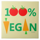 Niedlicher Veganer Spaß Farbiger Cartoon Veggies K Fliese (Vorderseite)