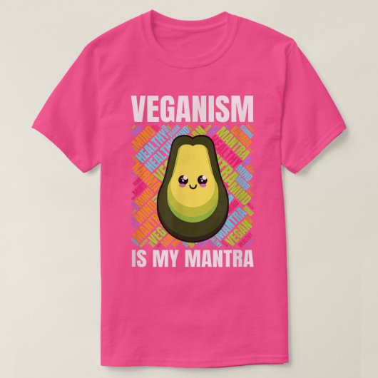 Niedlicher Veganismus ist mein Mantra Avocado T-Shirt (Design vorne)
