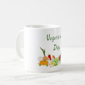 Niedlicher Vegetarier Tag Minimalistisch Romantisc Kaffeetasse (Vorderseite Links)