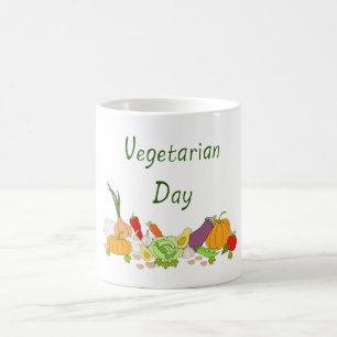 Niedlicher Vegetarier Tag Minimalistisch Romantisc Kaffeetasse