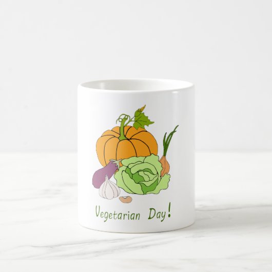 Niedlicher Vegetarischer Tag Minimalistisch Romant Kaffeetasse (Mittel)