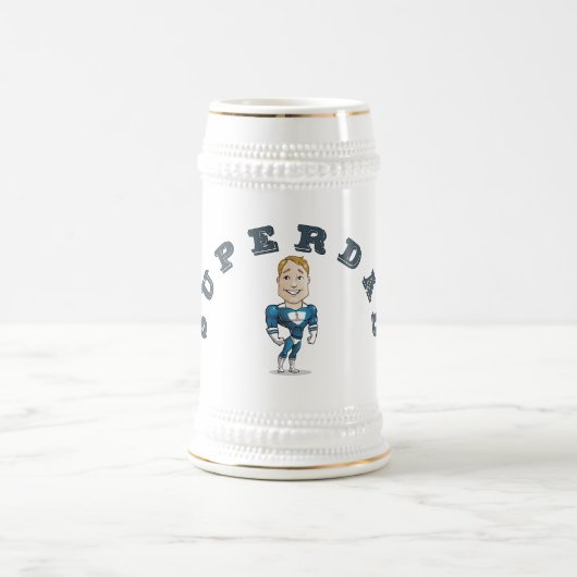 Niedlicher vektorCartoon-SuperVater Bierglas (Mittel)