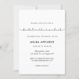 Niedlicher verbindender Schriftart Bachelorette Wo Einladung