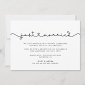 Niedlicher verbindender Schriftart Nur verheiratet Einladung (Vorderseite)