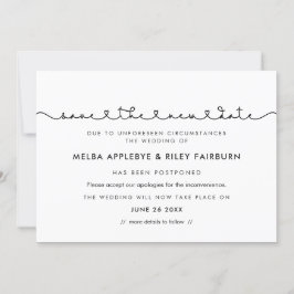 Niedlicher verbindender Schriftart Rette die neue  Einladung