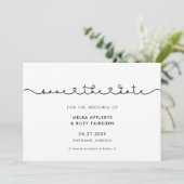 Niedlicher verbindender Schriftart Save The Date (Stehend Vorderseite)