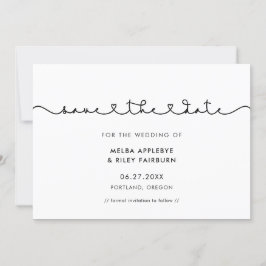 Niedlicher verbindender Schriftart Save The Date