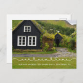 Niedlicher verbindender Schriftart Unsere neue Zuh Postkarte (Vorne/Hinten)