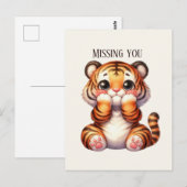 Niedlicher Vermisster Tiger Postkarte (Vorne/Hinten)