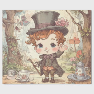Niedlicher Verrückter Hatter Whimsical Wunderland  Geschenkpapier