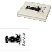 Niedlicher verschmutzter Rottenschwarzhund Gummistempel (Stempel)