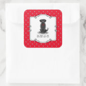 Niedlicher verschmutzter Rottenschwarzhund Quadratischer Aufkleber (Tasche)