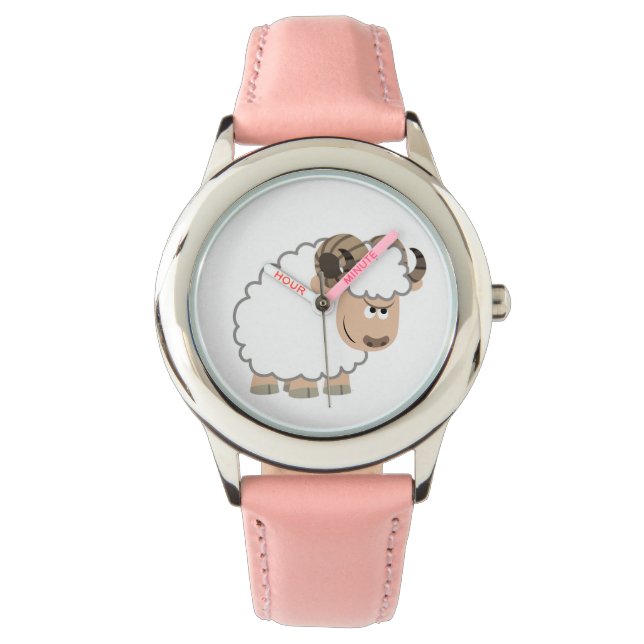 Niedlicher vertraulicher Cartoon Ram Watch Armbanduhr (Vorderseite)